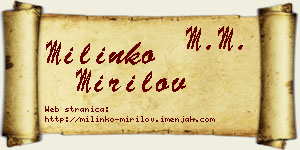Milinko Mirilov vizit kartica